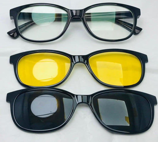 3 In 1 Clippers Use As Sunglass - Eye Glass - Night Vision Glass